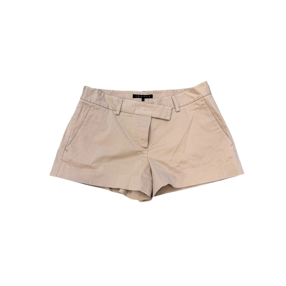 Theory Womens Mini Dress Shorts Beige Tan Size 4 Summer Cotton
